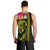 Hawaiian Reggae Music Men Tank Top Jamaica Singer Tribal Polynesian and Hibiscus