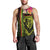 Hawaiian Reggae Music Men Tank Top Jamaica Singer Tribal Polynesian and Hibiscus