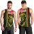 Hawaiian Reggae Music Men Tank Top Jamaica Singer Tribal Polynesian and Hibiscus