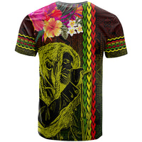Hawaiian Reggae Music T Shirt Jamaica Singer Tribal Polynesian and Hibiscus