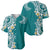 Aloha Polynesian Plumeria Flower Baseball Jersey Teal Color