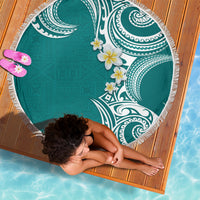 Aloha Polynesian Plumeria Flower Beach Blanket Teal Color LT03 - Polynesian Pride