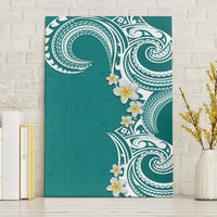 Aloha Polynesian Plumeria Flower Canvas Wall Art Teal Color LT03 Without Frame Teal - Polynesian Pride