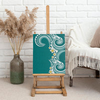 Aloha Polynesian Plumeria Flower Canvas Wall Art Teal Color LT03 - Polynesian Pride