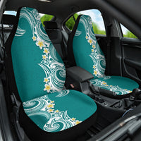 Aloha Polynesian Plumeria Flower Car Seat Cover Teal Color