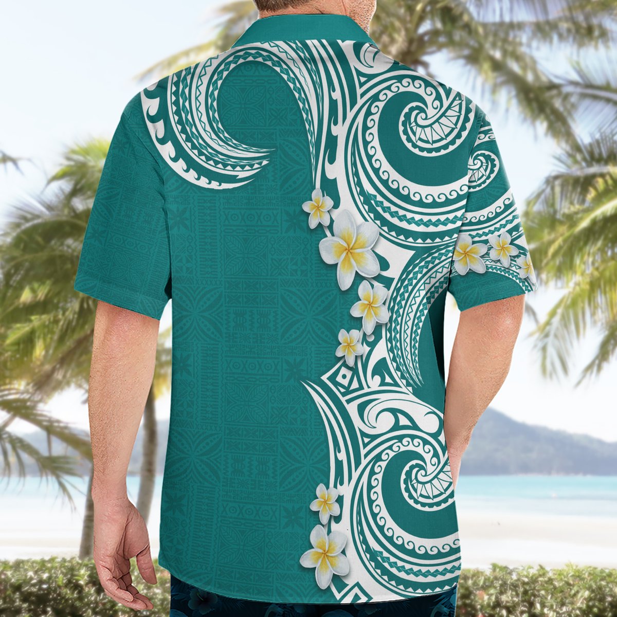 Aloha Polynesian Plumeria Flower Hawaiian Shirt Teal Color LT03 - Polynesian Pride