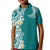 Aloha Polynesian Plumeria Flower Kid Polo Shirt Teal Color