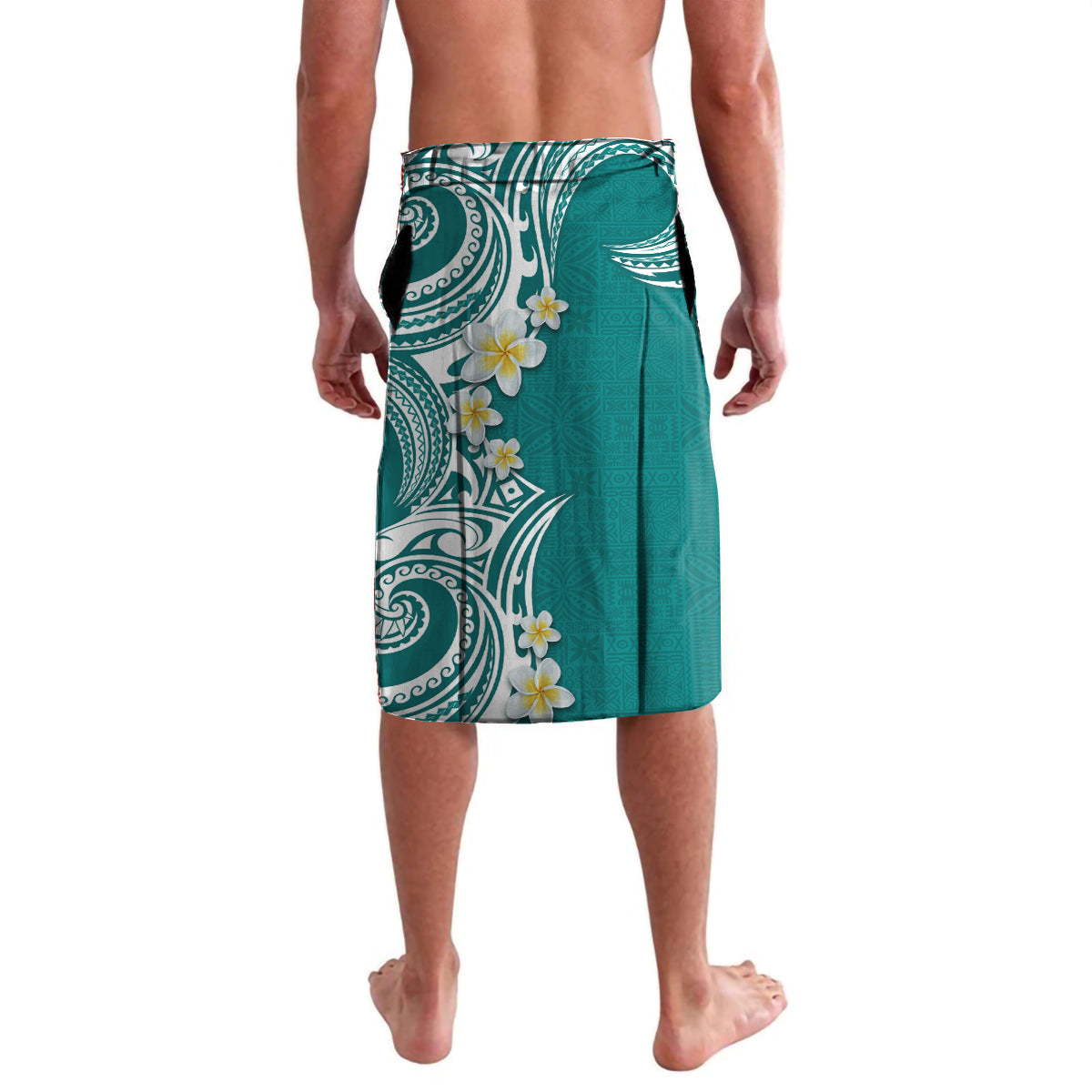 Aloha Polynesian Plumeria Flower Lavalava Teal Color LT03 - Polynesian Pride