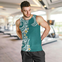 Aloha Polynesian Plumeria Flower Men Tank Top Teal Color LT03 Teal - Polynesian Pride
