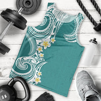 Aloha Polynesian Plumeria Flower Men Tank Top Teal Color LT03 - Polynesian Pride
