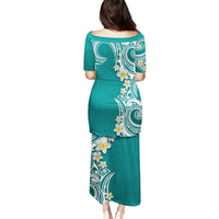 Aloha Polynesian Plumeria Flower Puletasi Teal Color LT03 - Polynesian Pride