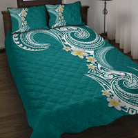Aloha Polynesian Plumeria Flower Quilt Bed Set Teal Color LT03 Teal - Polynesian Pride