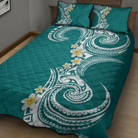 Aloha Polynesian Plumeria Flower Quilt Bed Set Teal Color LT03 - Polynesian Pride