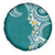 Aloha Polynesian Plumeria Flower Spare Tire Cover Teal Color