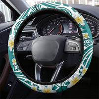 Aloha Polynesian Plumeria Flower Steering Wheel Cover Teal Color LT03 - Polynesian Pride