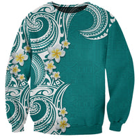 Aloha Polynesian Plumeria Flower Sweatshirt Teal Color LT03 Unisex Teal - Polynesian Pride