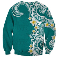 Aloha Polynesian Plumeria Flower Sweatshirt Teal Color LT03 - Polynesian Pride