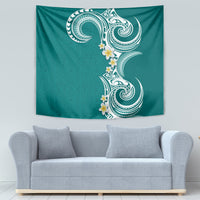 Aloha Polynesian Plumeria Flower Tapestry Teal Color LT03 - Polynesian Pride