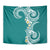 Aloha Polynesian Plumeria Flower Tapestry Teal Color