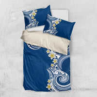 Aloha Polynesian Plumeria Flower Bedding Set Blue Color LT03 US Twin 172cm x 218cm Blue - Polynesian Pride