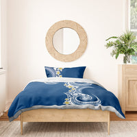 Aloha Polynesian Plumeria Flower Bedding Set Blue Color LT03 - Polynesian Pride