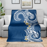 Aloha Polynesian Plumeria Flower Blanket Blue Color LT03 - Polynesian Pride