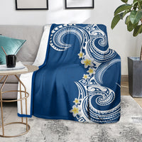 Aloha Polynesian Plumeria Flower Blanket Blue Color LT03 - Polynesian Pride