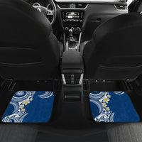 Aloha Polynesian Plumeria Flower Car Mats Blue Color LT03 Set 2pcs - Back Blue - Polynesian Pride