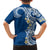 Aloha Polynesian Plumeria Flower Family Matching Long Sleeve Bodycon Dress and Hawaiian Shirt Blue Color