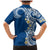 Aloha Polynesian Plumeria Flower Family Matching Mermaid Dress and Hawaiian Shirt Blue Color