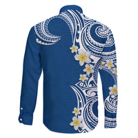 Aloha Polynesian Plumeria Flower Family Matching Short Sleeve Bodycon Dress and Hawaiian Shirt Blue Color LT03 - Polynesian Pride