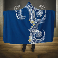 Aloha Polynesian Plumeria Flower Hooded Blanket Blue Color LT03 One Size Blue - Polynesian Pride