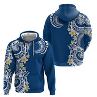 Aloha Polynesian Plumeria Flower Hoodie Blue Color