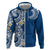 Aloha Polynesian Plumeria Flower Hoodie Blue Color