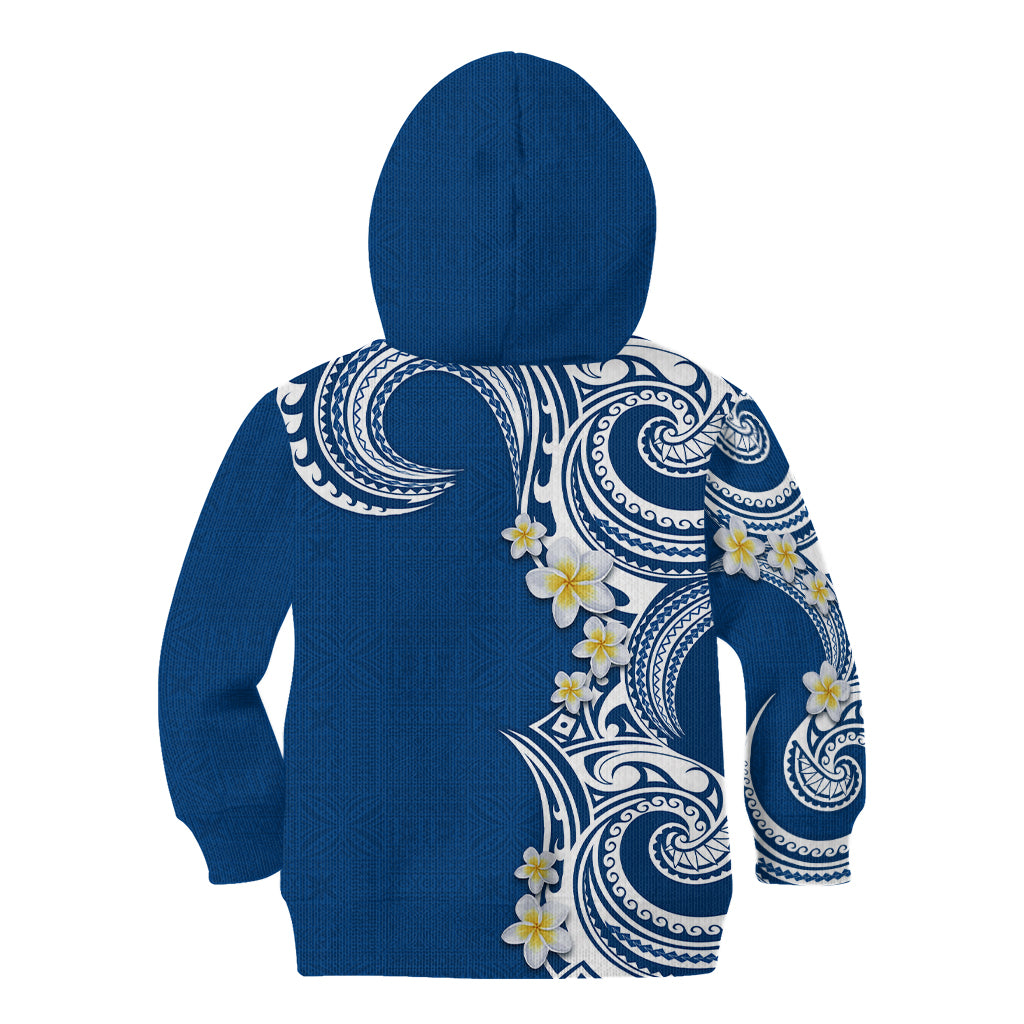 Aloha Polynesian Plumeria Flower Kid Hoodie Blue Color LT03 - Polynesian Pride