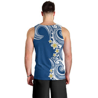 Aloha Polynesian Plumeria Flower Men Tank Top Blue Color LT03 - Polynesian Pride