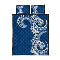 Aloha Polynesian Plumeria Flower Quilt Bed Set Blue Color LT03 - Polynesian Pride