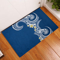 Aloha Polynesian Plumeria Flower Rubber Doormat Blue Color LT03 Blue - Polynesian Pride