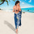 Aloha Polynesian Plumeria Flower Sarong Blue Color