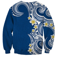 Aloha Polynesian Plumeria Flower Sweatshirt Blue Color LT03 - Polynesian Pride