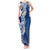 Aloha Polynesian Plumeria Flower Tank Maxi Dress Blue Color