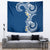 Aloha Polynesian Plumeria Flower Tapestry Blue Color