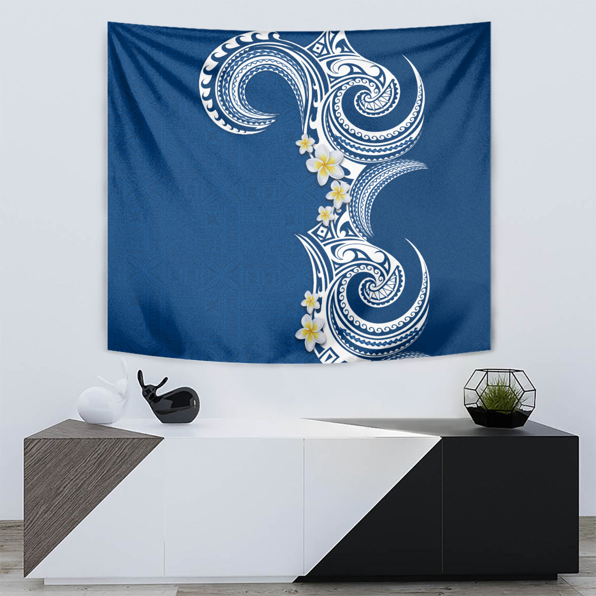Aloha Polynesian Plumeria Flower Tapestry Blue Color LT03 - Polynesian Pride