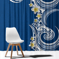 Aloha Polynesian Plumeria Flower Window Curtain Blue Color LT03 - Polynesian Pride