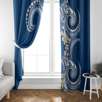 Aloha Polynesian Plumeria Flower Window Curtain Blue Color LT03 - Polynesian Pride