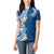 Aloha Polynesian Plumeria Flower Women Polo Shirt Blue Color