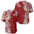 Aloha Polynesian Plumeria Flower Baseball Jersey Red Color