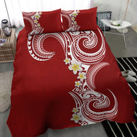 Aloha Polynesian Plumeria Flower Bedding Set Red Color LT03 - Polynesian Pride