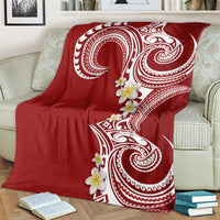 Aloha Polynesian Plumeria Flower Blanket Red Color LT03 - Polynesian Pride