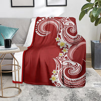 Aloha Polynesian Plumeria Flower Blanket Red Color LT03 - Polynesian Pride